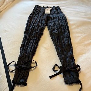 Zara Size M Crinkled Black Pants